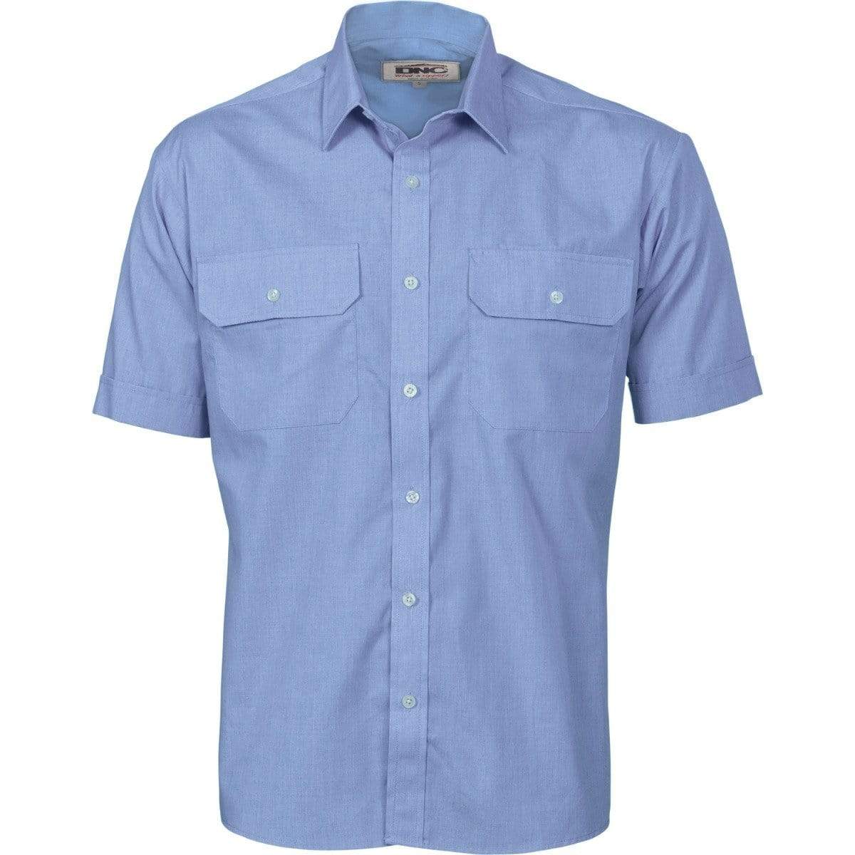 DNC Workwear Work Wear Chambray / XS DNC WORKWEAR Polyester Cotton Short Sleeve Work Shirt 3211